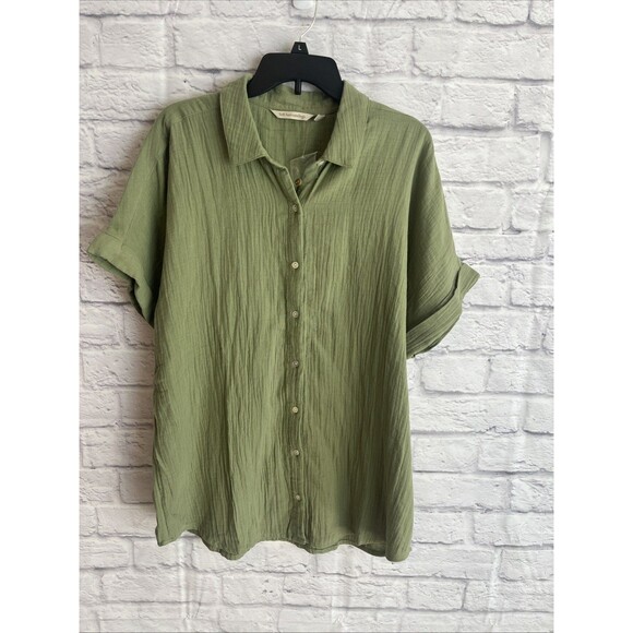 Soft Surroundings Women’s NWOT Je Veux Beachy Coastal Gauze Top XL - Picture 6 of 6